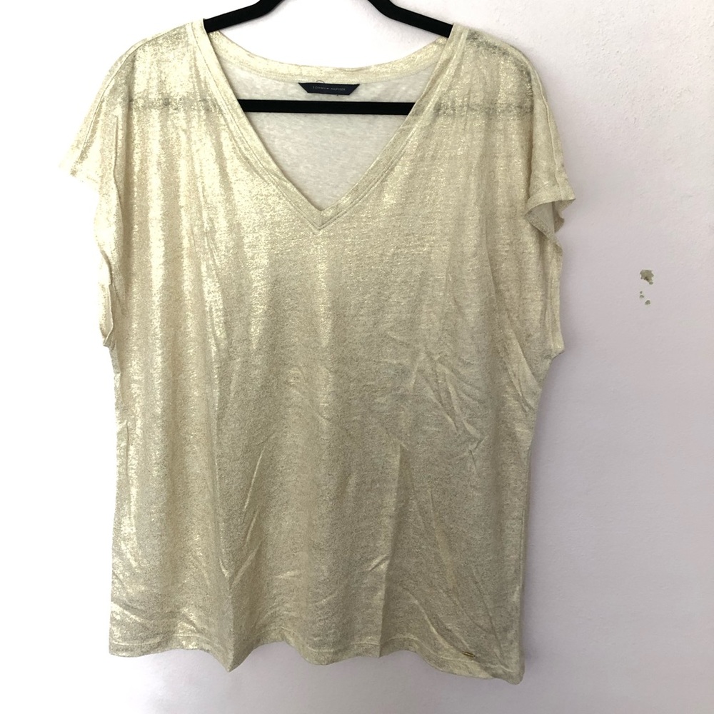 Tommy Hilfiger Gold Shimmer Short Sleeve Tee